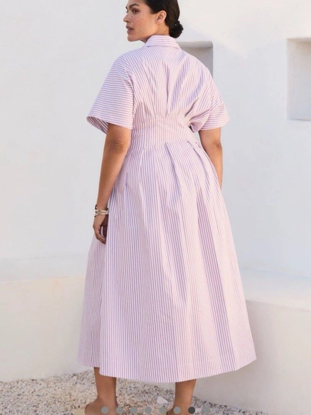 Anthropologie The Tobie Shirt Dress by Exquise Purple Stripe Maxi Size XL NWT - Picture 6 of 9